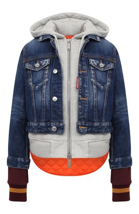 Женская комбинированная куртка DSQUARED2 синего цвета по цене 99900 руб., арт. S75AM0755/S30663 | Фото 1 Женская комбинированная куртка DSQUARED2 синего цвета, арт. S75AM0755/S30663 | Фото 1