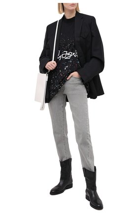 Женская хлопковая футболка PALM ANGELS черного цвета по цене 36700 руб., арт. PWAA017F20JER0061001 | Фото 2 Женская хлопковая футболка PALM ANGELS черного цвета, арт. PWAA017F20JER0061001 | Фото 2