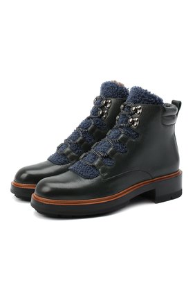 Женские кожаные ботинки SANTONI темно-зеленого цвета по цене 74400 руб., арт. WTWW58814SQ0ANYBV80 | Фото 1 Женские кожаные ботинки SANTONI темно-зеленого цвета, арт. WTWW58814SQ0ANYBV80 | Фото 1