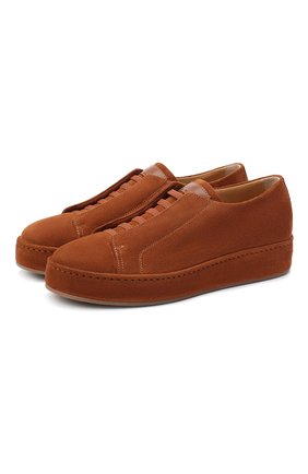 Женские замшевые кеды SANTONI коричневого цвета по цене 43150 руб., арт. WBCL60688MIAEBVEC50 | Фото 1 Женские замшевые кеды SANTONI коричневого цвета, арт. WBCL60688MIAEBVEC50 | Фото 1