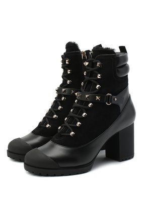 Замшевые ботильоны Valentino Garavani Rockstud | Фото №1 Замшевые ботильоны Valentino Garavani Rockstud | Фото №1