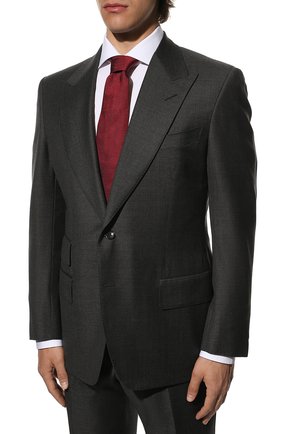 Мужской шерстяной костюм TOM FORD серого цвета по цене 289500 руб., арт. Q22R01/21AL43 | Фото 2 Мужской шерстяной костюм TOM FORD серого цвета, арт. Q22R01/21AL43 | Фото 2
