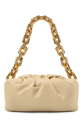 Женская сумка chain pouch BOTTEGA VENETA светло-бежевого цвета, арт. 620230/VCP40 | Фото 1 (Материал: Натуральная кожа; Размер: medium; Сумки-технические: Сумки top-handle)