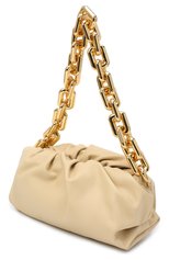 Женская сумка chain pouch BOTTEGA VENETA светло-бежевого цвета, арт. 620230/VCP40 | Фото 4 (Сумки-технические: Сумки top-handle; Размер: medium; Материал: Натуральная кожа; Региональные ограничения белый список (Axapta Mercury): RU)