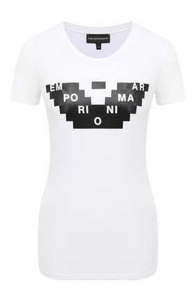 Женская хлопковая футболка EMPORIO ARMANI белого цвета по цене 9395 руб., арт. 6H2T6C/2JQAZ | Фото 1 Женская хлопковая футболка EMPORIO ARMANI белого цвета, арт. 6H2T6C/2JQAZ | Фото 1