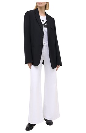 Женская хлопковая футболка EMPORIO ARMANI белого цвета по цене 9395 руб., арт. 6H2T6C/2JQAZ | Фото 2 Женская хлопковая футболка EMPORIO ARMANI белого цвета, арт. 6H2T6C/2JQAZ | Фото 2
