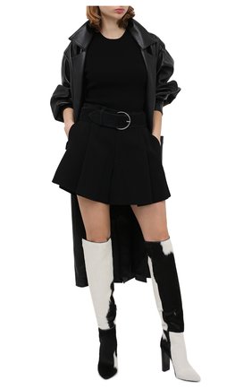 Женские кожаные сапоги SAINT LAURENT черно-белого цвета по цене 167000 руб., арт. 630858/1ZK00 | Фото 2 Женские кожаные сапоги SAINT LAURENT черно-белого цвета, арт. 630858/1ZK00 | Фото 2