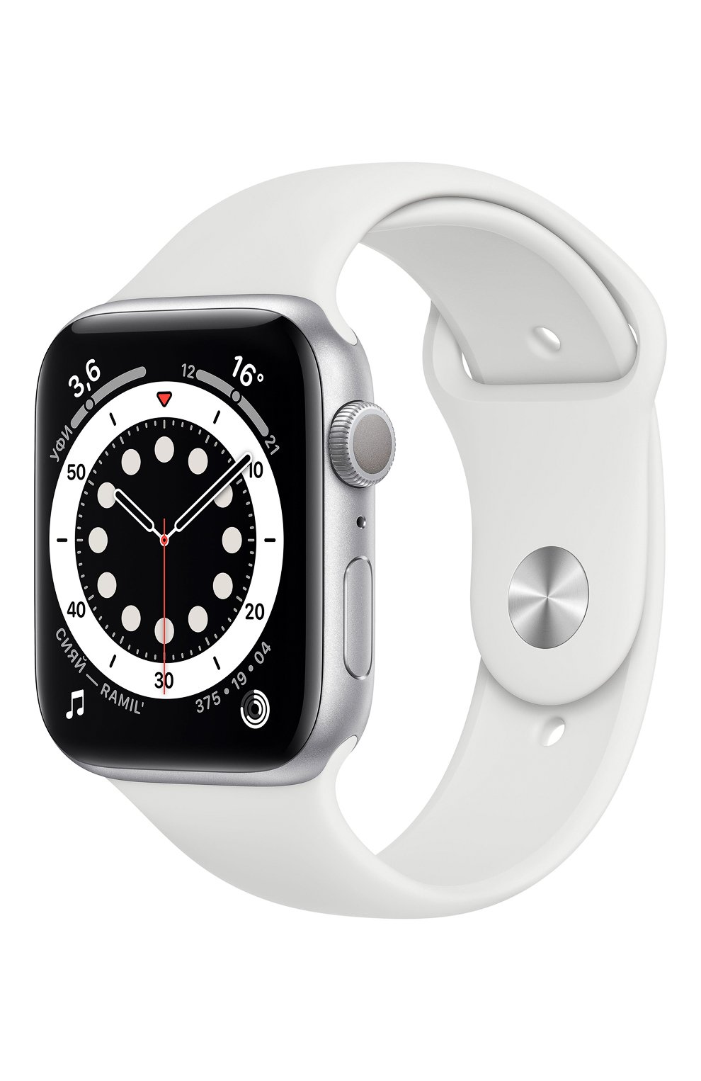Смарт-часы apple watch series 6 gps 44mm silver aluminium case with white sport band APPLE silver цвета, арт. M00D3RU/A | Фото 1 (Кросс-КТ: Деактивировано)