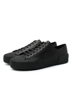 Мужские кожаные кеды JIL SANDER черного цвета по цене 49200 руб., арт. JI35545C-12311 | Фото 1 Мужские кожаные кеды JIL SANDER черного цвета, арт. JI35545C-12311 | Фото 1