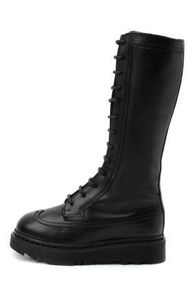 Детские кожаные сапоги EMPORIO ARMANI черного цвета по цене 34800 руб., арт. XX0002/X0R04/28-34 | Фото 2 Детские кожаные сапоги EMPORIO ARMANI черного цвета, арт. XX0002/X0R04/28-34 | Фото 2