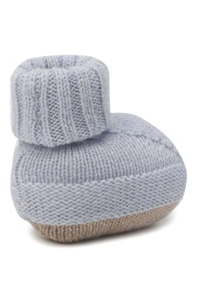 Детские шерстяные пинетки BABY T голубого цвета по цене 2895 руб., арт. 20AI063SA | Фото 3 Детские шерстяные пинетки BABY T голубого цвета, арт. 20AI063SA | Фото 3