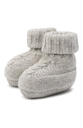 Детские шерстяные пинетки BABY T серого цвета по цене 2895 руб., арт. 20AI163SA | Фото 1 Детские шерстяные пинетки BABY T серого цвета, арт. 20AI163SA | Фото 1