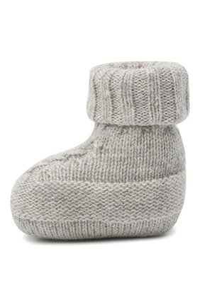 Детские шерстяные пинетки BABY T серого цвета по цене 2895 руб., арт. 20AI163SA | Фото 2 Детские шерстяные пинетки BABY T серого цвета, арт. 20AI163SA | Фото 2