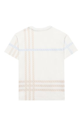 Детская хлопковая футболка FENDI белого цвета по цене 25150 руб., арт. JMI337/7AJ/8A-12+ | Фото 2 Детская хлопковая футболка FENDI белого цвета, арт. JMI337/7AJ/8A-12+ | Фото 2