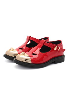 Детские кожаные туфли VERSACE красного цвета по цене 23050 руб., арт. YGF00053/YB00173 | Фото 1 Детские кожаные туфли VERSACE красного цвета, арт. YGF00053/YB00173 | Фото 1