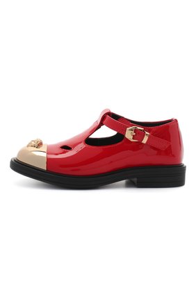 Детские кожаные туфли VERSACE красного цвета по цене 23050 руб., арт. YGF00053/YB00173 | Фото 2 Детские кожаные туфли VERSACE красного цвета, арт. YGF00053/YB00173 | Фото 2