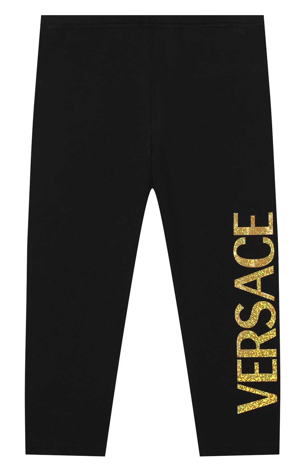 Детские хлопковые брюки VERSACE черного цвета, арт. YA000169/A234592 | Фото 1