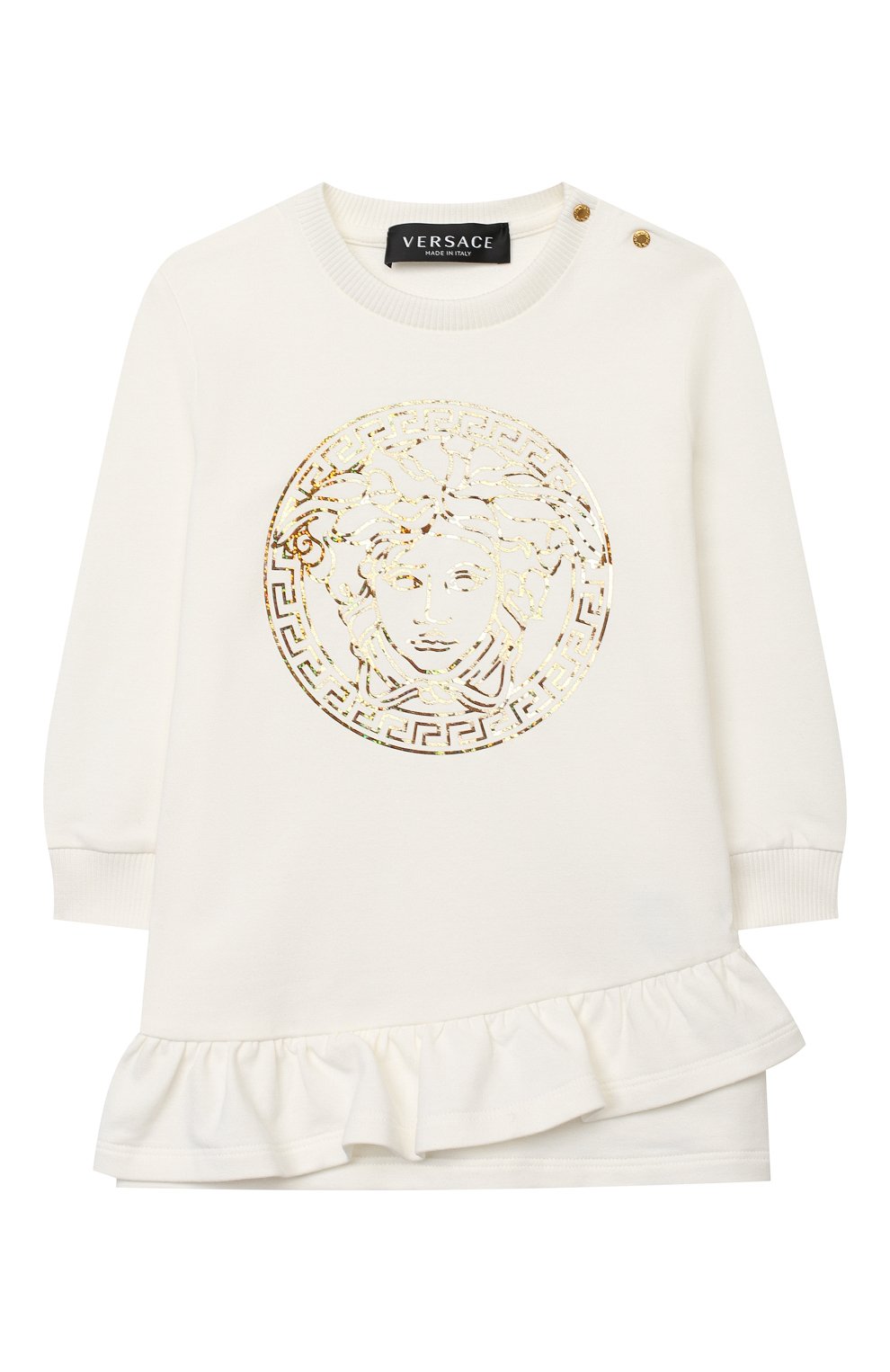 Женский хлопковое платье VERSACE белого цвета, арт. YA000173/YA00077 | Фото 1