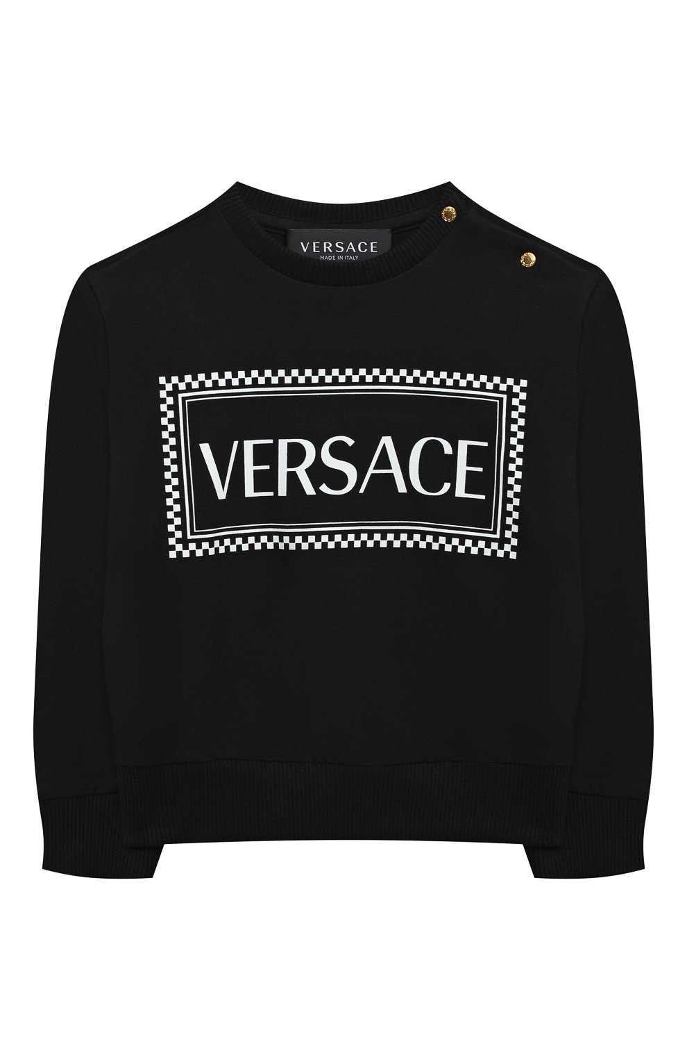 Детский хлопковый свитшот VERSACE черного цвета, арт. YB000200/YA00077 | Фото 1