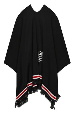 Детское пончо DSQUARED2 черного цвета по цене 18050 руб., арт. DQ04BM-D00ZX | Фото 2 Детское пончо DSQUARED2 черного цвета, арт. DQ04BM-D00ZX | Фото 2