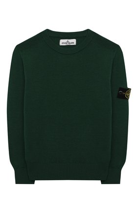 Детский шерстяной пуловер STONE ISLAND темно-зеленого цвета по цене 12650 руб., арт. 7316513A7/6-8 | Фото 1 Детский шерстяной пуловер STONE ISLAND темно-зеленого цвета, арт. 7316513A7/6-8 | Фото 1