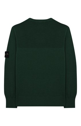 Детский шерстяной пуловер STONE ISLAND темно-зеленого цвета по цене 12650 руб., арт. 7316513A7/6-8 | Фото 2 Детский шерстяной пуловер STONE ISLAND темно-зеленого цвета, арт. 7316513A7/6-8 | Фото 2