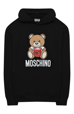 Детский хлопковое худи MOSCHINO KID черного цвета по цене 13250 руб., арт. HUF03X/LDA14/10A-14A | Фото 1 Детский хлопковое худи MOSCHINO KID черного цвета, арт. HUF03X/LDA14/10A-14A | Фото 1