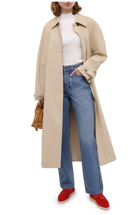 Женские замшевые лоферы summer charms walk LORO PIANA красного цвета по цене 56300 руб., арт. FAE5444 | Фото 2 Женские замшевые лоферы summer charms walk LORO PIANA красного цвета, арт. FAE5444 | Фото 2