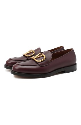 Женские кожаные лоферы valentino garavani vlogo VALENTINO бордового цвета по цене 57150 руб., арт. UW2S0AD8/DSH | Фото 1 Женские кожаные лоферы valentino garavani vlogo VALENTINO бордового цвета, арт. UW2S0AD8/DSH | Фото 1
