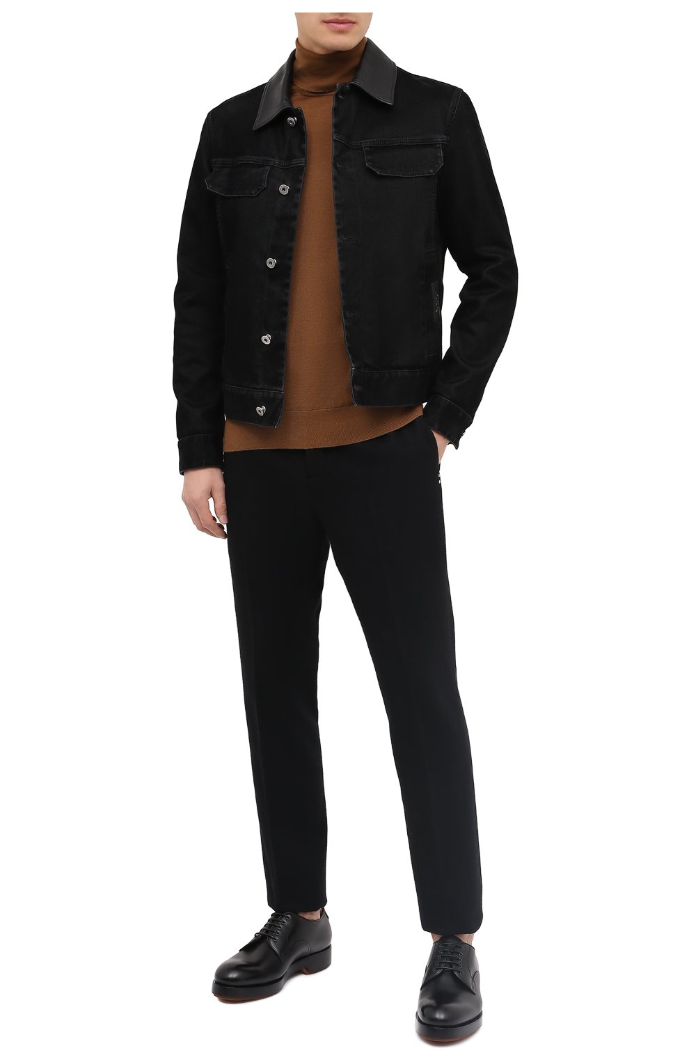 Мужские кожаные дерби ZEGNA COUTURE черного цвета, арт. A4562X-LHHRS | Фото 2 (Материал внешний: Кожа; Длина стельки: 30, 30,3; Материал внутренний: Натуральная кожа; Стили: Классический)