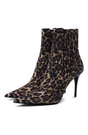 Женские замшевые ботильоны lexi SAINT LAURENT леопардового цвета по цене 96600 руб., арт. 633951/1FL00 | Фото 1 Женские замшевые ботильоны lexi SAINT LAURENT леопардового цвета, арт. 633951/1FL00 | Фото 1