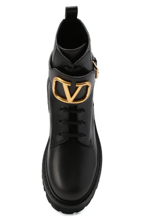 Женские черные кожаные ботинки valentino garavani vlogo VALENTINO