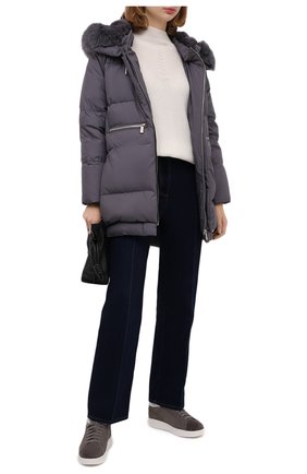 Женские кожаные кеды SANTONI темно-серого цвета по цене 45050 руб., арт. WBWI60714BIAPMDYG62 | Фото 2 Женские кожаные кеды SANTONI темно-серого цвета, арт. WBWI60714BIAPMDYG62 | Фото 2