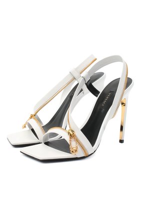 Женские кожаные босоножки VERSACE белого цвета по цене 78300 руб., арт. DST408P/DVTZP | Фото 1 Женские кожаные босоножки VERSACE белого цвета, арт. DST408P/DVTZP | Фото 1