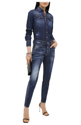 Женские джинсы DSQUARED2 синего цвета по цене 98250 руб., арт. S75LB0417/S30342 | Фото 2 Женские джинсы DSQUARED2 синего цвета, арт. S75LB0417/S30342 | Фото 2