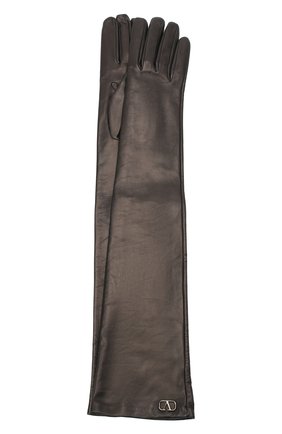 Женские кожаные перчатки VALENTINO черного цвета, арт. UW0GCA19/WZF | Фото 1 (Материал: Натуральная кожа; Длина (верхняя одежда): Длинные)