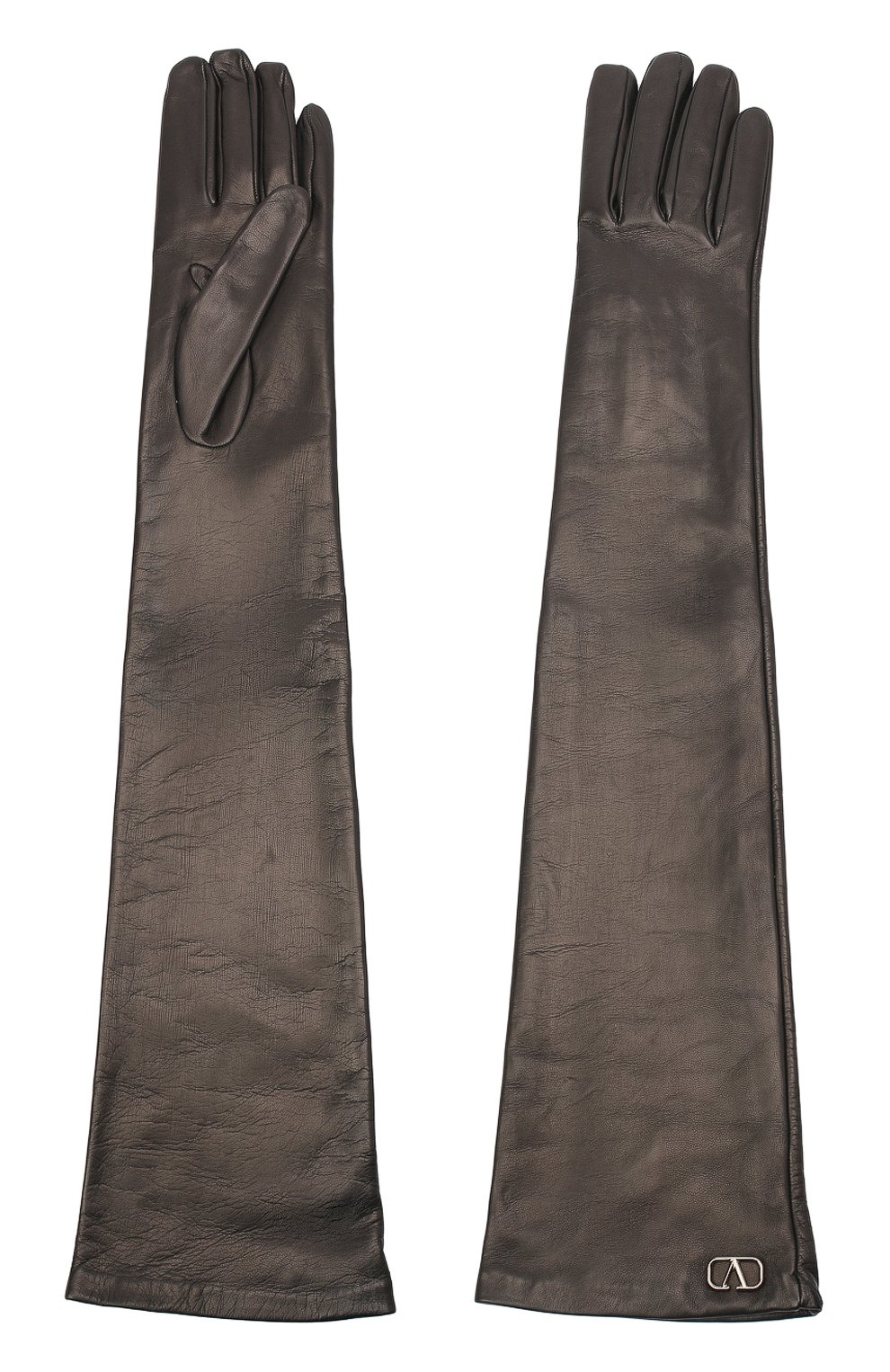 Женские кожаные перчатки VALENTINO черного цвета, арт. UW0GCA19/WZF | Фото 2 (Материал: Натуральная кожа; Длина (верхняя одежда): Длинные)