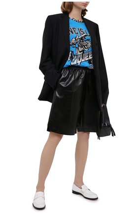 Женская шелковая футболка DOLCE & GABBANA синего цвета по цене 65050 руб., арт. F8L53T/FI1IT | Фото 2 Женская шелковая футболка DOLCE & GABBANA синего цвета, арт. F8L53T/FI1IT | Фото 2