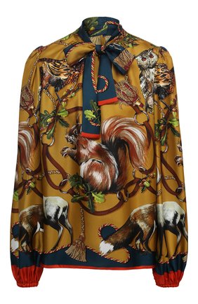 Женская шелковая блузка DOLCE & GABBANA разноцветного цвета по цене 89950 руб., арт. F74V2T/FI12L | Фото 1 Женская шелковая блузка DOLCE & GABBANA разноцветного цвета, арт. F74V2T/FI12L | Фото 1