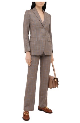 Женские кожаные лоферы vlogo VALENTINO коричневого цвета по цене 62350 руб., арт. UW2S0AD8/DSH | Фото 2 Женские кожаные лоферы vlogo VALENTINO коричневого цвета, арт. UW2S0AD8/DSH | Фото 2