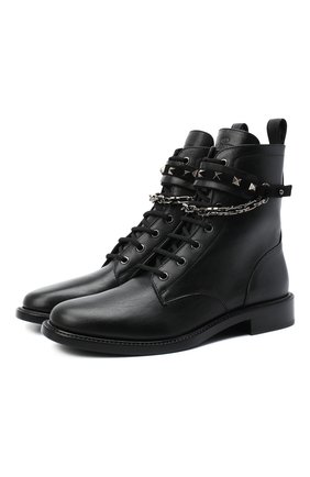 Женские кожаные ботинки valentino garavani rockstud chain VALENTINO черного цвета по цене 89950 руб., арт. UW2S0AC4/NPZ | Фото 1 Женские кожаные ботинки valentino garavani rockstud chain VALENTINO черного цвета, арт. UW2S0AC4/NPZ | Фото 1