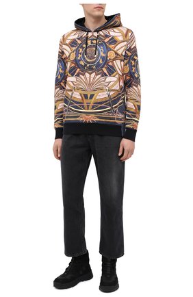 Мужские комбинированные ботинки VERSACE черного цвета по цене 78300 руб., арт. DSU8180/DNATECG | Фото 2 Мужские комбинированные ботинки VERSACE черного цвета, арт. DSU8180/DNATECG | Фото 2