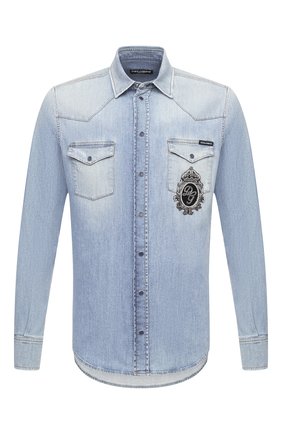 Мужская джинсовая рубашка DOLCE & GABBANA голубого цвета по цене 83850 руб., арт. G5EX7Z/G8CT0 | Фото 1 Мужская джинсовая рубашка DOLCE & GABBANA голубого цвета, арт. G5EX7Z/G8CT0 | Фото 1