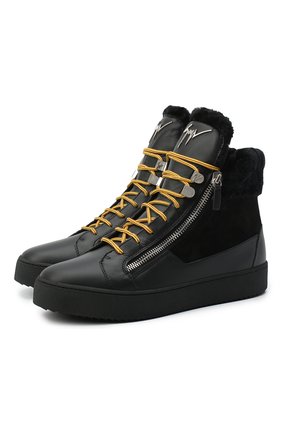 Мужские кожаные кеды trek GIUSEPPE ZANOTTI DESIGN черного цвета по цене 73650 руб., арт. RU00056/002 | Фото 1 Мужские кожаные кеды trek GIUSEPPE ZANOTTI DESIGN черного цвета, арт. RU00056/002 | Фото 1