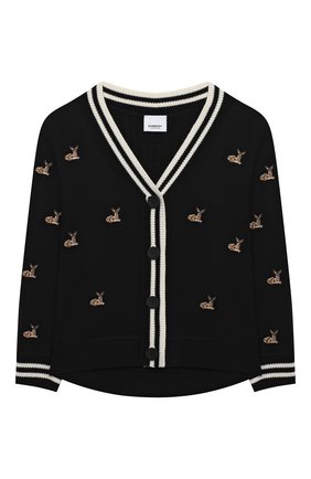 Детский шерстяной кардиган BURBERRY черного цвета по цене 34300 руб., арт. 8027648 | Фото 1 Детский шерстяной кардиган BURBERRY черного цвета, арт. 8027648 | Фото 1