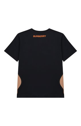 Детская хлопковая футболка BURBERRY синего цвета по цене 12150 руб., арт. 8031825 | Фото 2 Детская хлопковая футболка BURBERRY синего цвета, арт. 8031825 | Фото 2