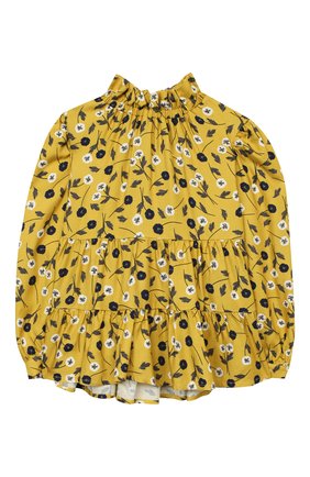 Детское блузка IL GUFO желтого цвета, арт. A20CL198N4016/5A-8A | Фото 1 (Материал внешний: Вискоза; Рукава: Длинные; Ростовка одежда: 4 года | 104 см, 5 лет | 110 см)