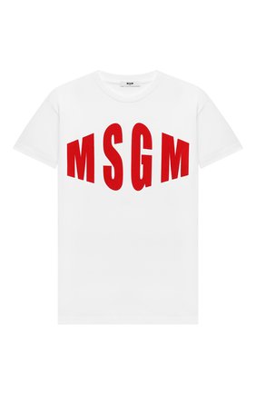 Детская хлопковая футболка MSGM KIDS белого цвета по цене 5280 руб., арт. 025650 | Фото 1 Детская хлопковая футболка MSGM KIDS белого цвета, арт. 025650 | Фото 1