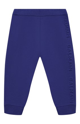 Детские хлопковые джоггеры BALMAIN синего цвета по цене 11400 руб., арт. 6N6870/NX300/12-36M | Фото 1 Детские хлопковые джоггеры BALMAIN синего цвета, арт. 6N6870/NX300/12-36M | Фото 1
