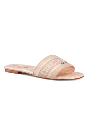 Женские текстильные шлепанцы dway DIOR розового цвета по цене 58500 руб., арт. KCQ209TJES46P | Фото 2 Женские текстильные шлепанцы dway DIOR розового цвета, арт. KCQ209TJES46P | Фото 2